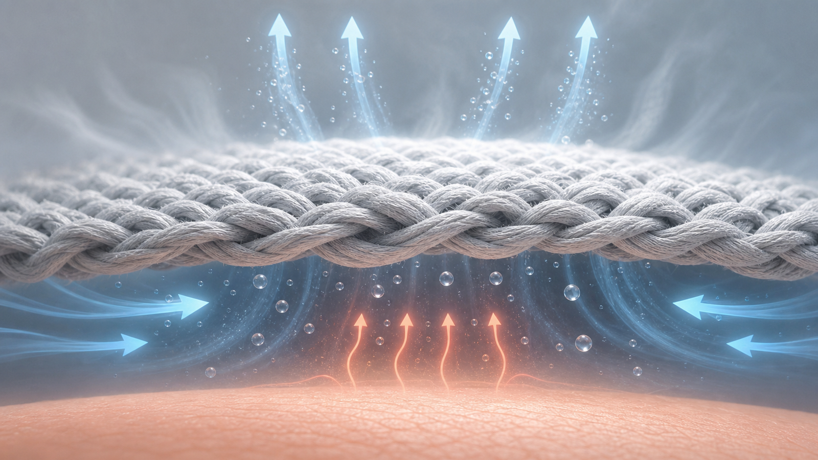 Contact heat and moisture dissipation through a cooling textile surface